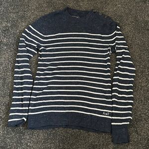 A&F Black And Dark Blue Stripe Top